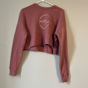 Wine girl crop sweatshirt